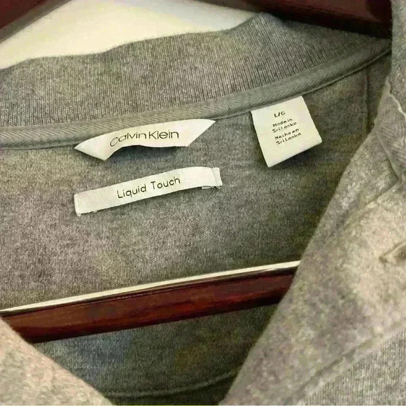 Calvin Klein  Short Sleeve Polo Gray Shirt Size Large - Picture 2 of 3